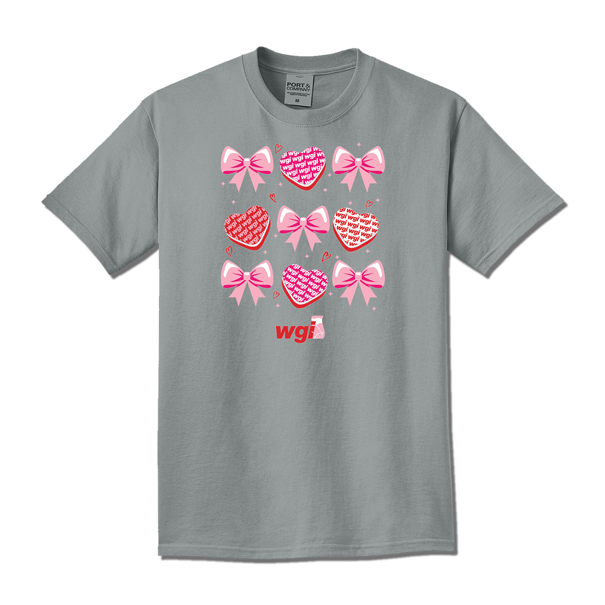 WGI Bows & Hearts Grey T-Shirt